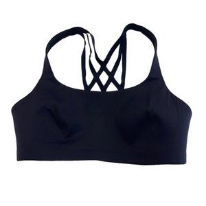 Lululemon Seamless Laser Cut Black Sports Bra 10 B/C Criss Cross Detailing